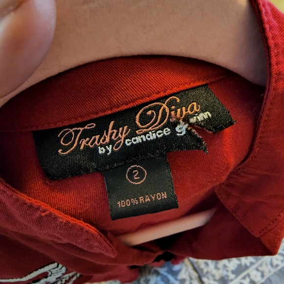 Trashy Diva Lilian Dress in red with Dragons EUC size 2 - Picture 6 of 10